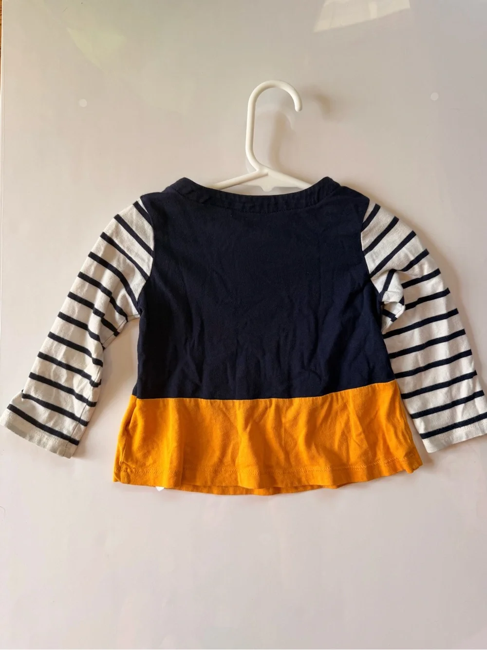 GAP Navy, White & Mustard Colorblock Long-Sleeve Tee